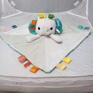 Bright Starts Cuddle‘nTags Elephant Taggie  Lovie Lovey Baby Comfort Blanket EUC